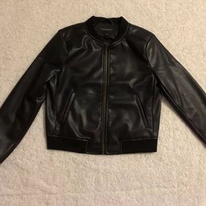 BANANA REPUBLIC Faux Leather Bomber Jacket